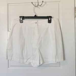 Michael Kors Women's Size 12 White Cotton Poplin High-Rise Shorts